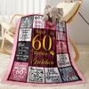 1pc Happy 60th Birthday Celebration blanket Soft and Warm for Sofa Office Camping Travel Livingroom Great Gift for Friends and Family Comfortable