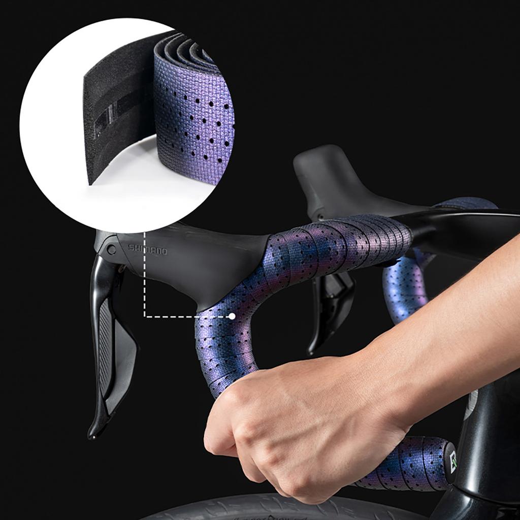 Perforated silicone bicycle handlebar tape - black