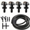 Windshield Washer Nozzle Kit with 6-Connector Set & 4 Dual-Hole Spray Patterns - Durable, Easy Install, Fits Most Vehicles