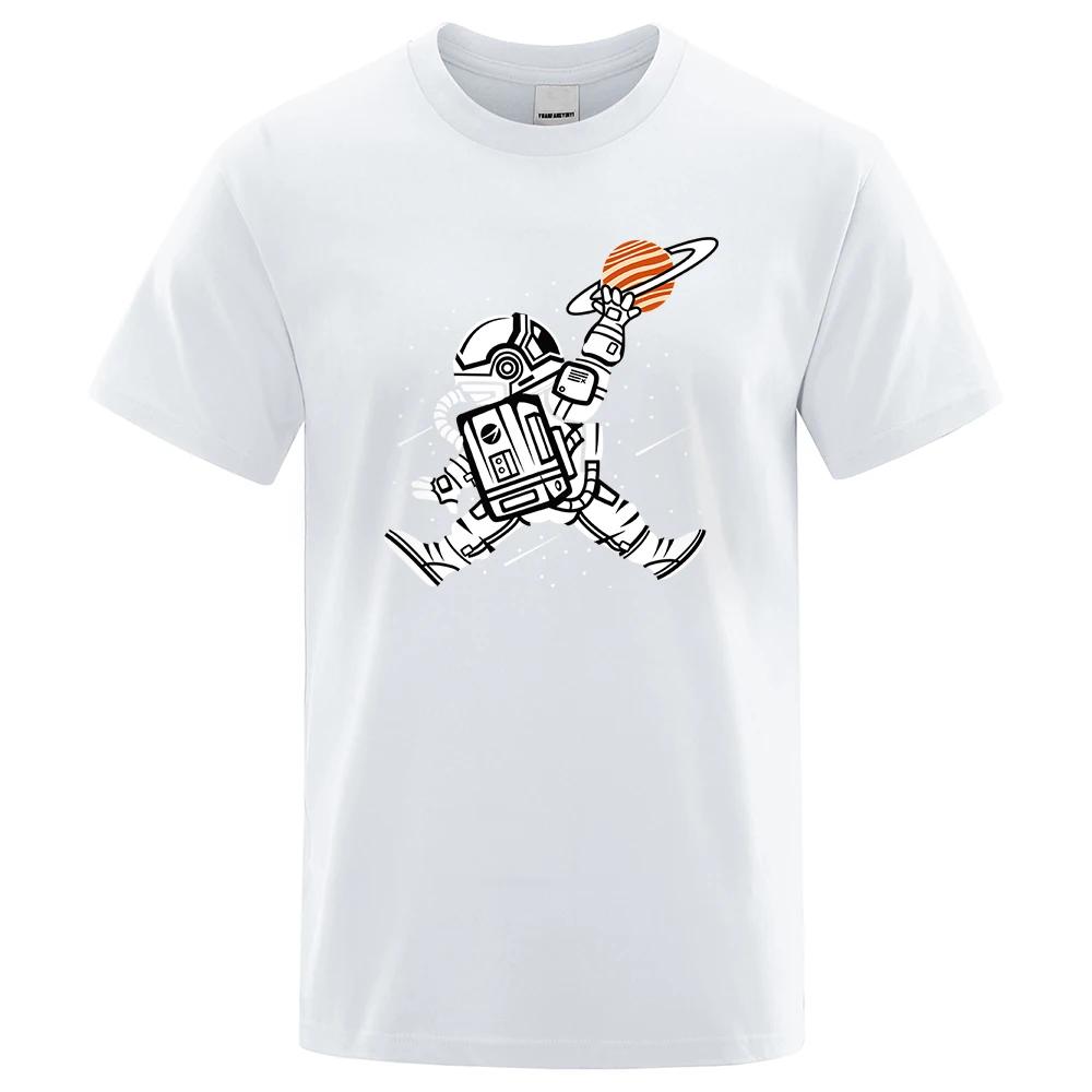 Spaceman Dunk T Shirt UnisexCotton Eco Tee Clothes Tshirts Oversize Breathable Loose Short Sleeve Hip Hop Comfortable Tops