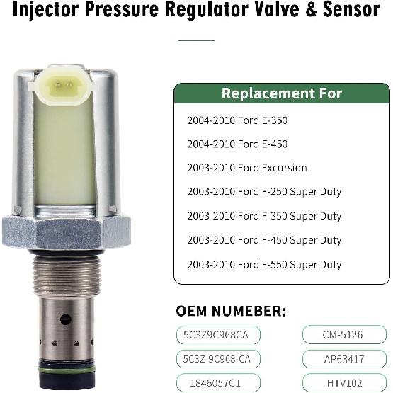 6.0 Powerstroke IPR Valve & ICP Control Sensor Kit Replacement for 2003-2010 Ford Super Duty F250 F350 F450 F550 E350 E450 Excursion Replaces