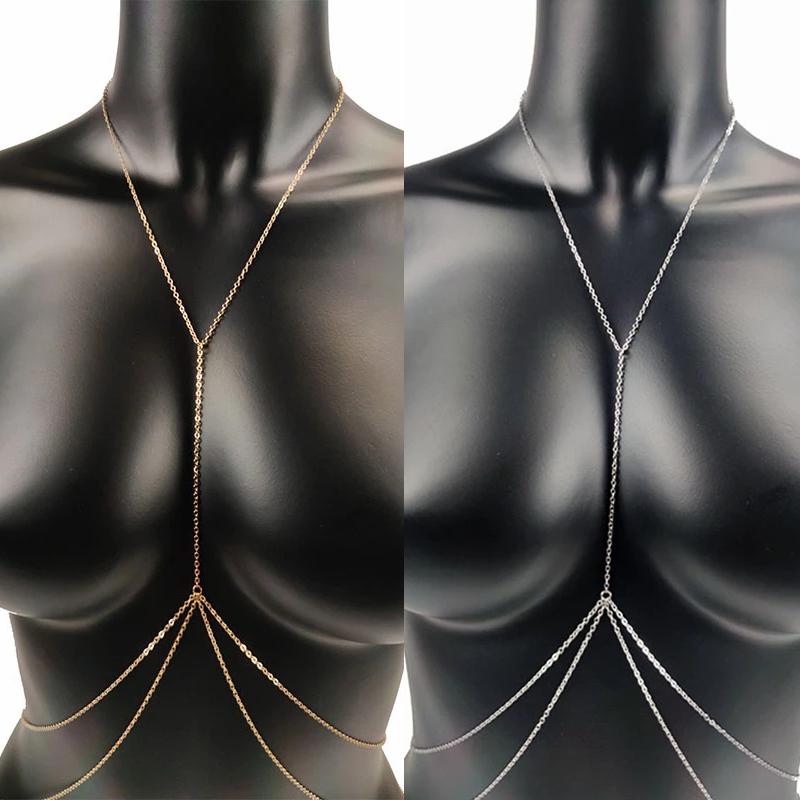 Sexy Chest Chain Bikini Female Body Belly Chains For Women Cross Waist Chains