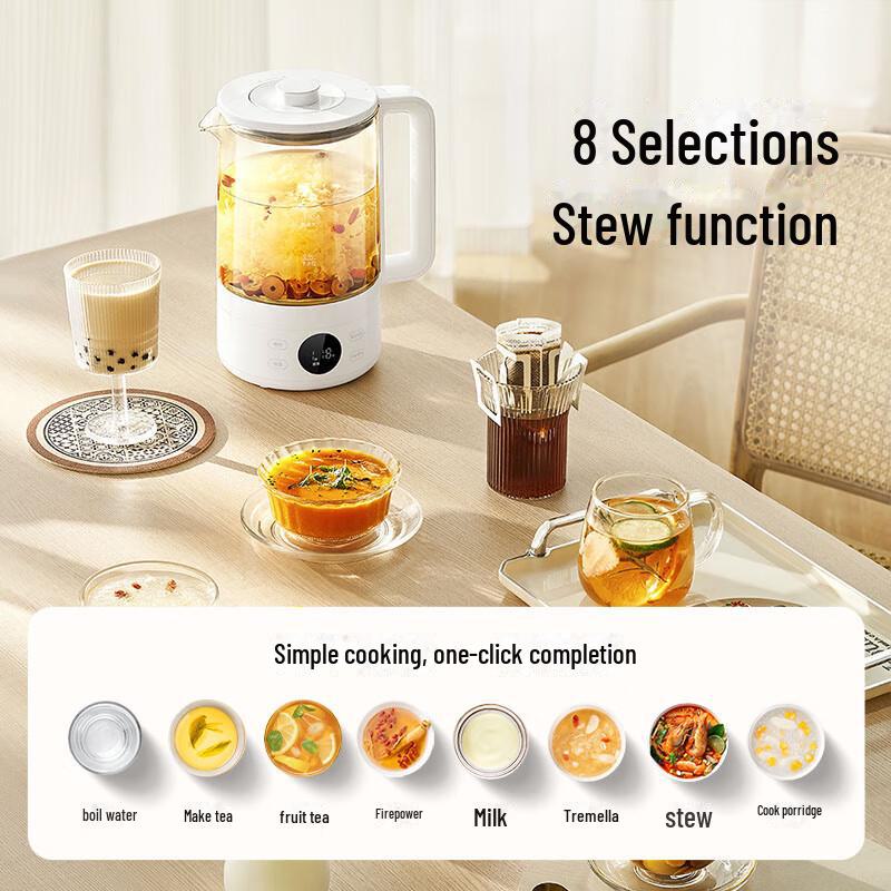 Многофункциональный горшок для здоровья Xiaomi S1: Чайник для офиса/дома и электрический чайник из высокобористого стекла