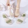 Fairy Wind Beach Sandals 2025 Summer New with Skirt Flat Bottom Student Fashion Word with Pearl Sandals Women