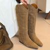 Suding Home! Dune Yadan! Skinny V-mouth Inner Height-increasing Boots Women's Autumn Retro Maillard Martin Boots