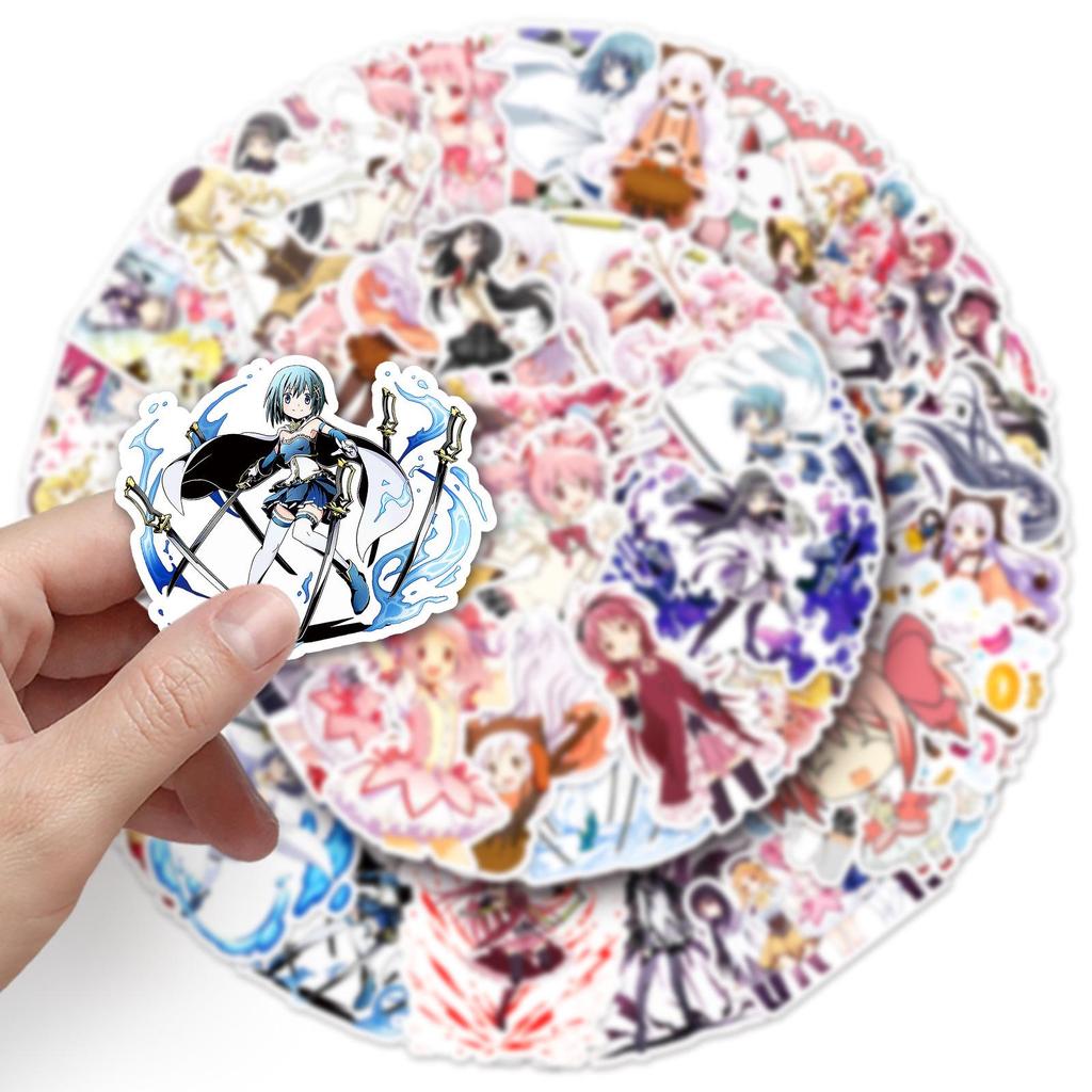 Водонепроницаемые наклейки Puella Magi Madoka Magica, 50 штук, для чемоданов, телефонов и бутылок с водой