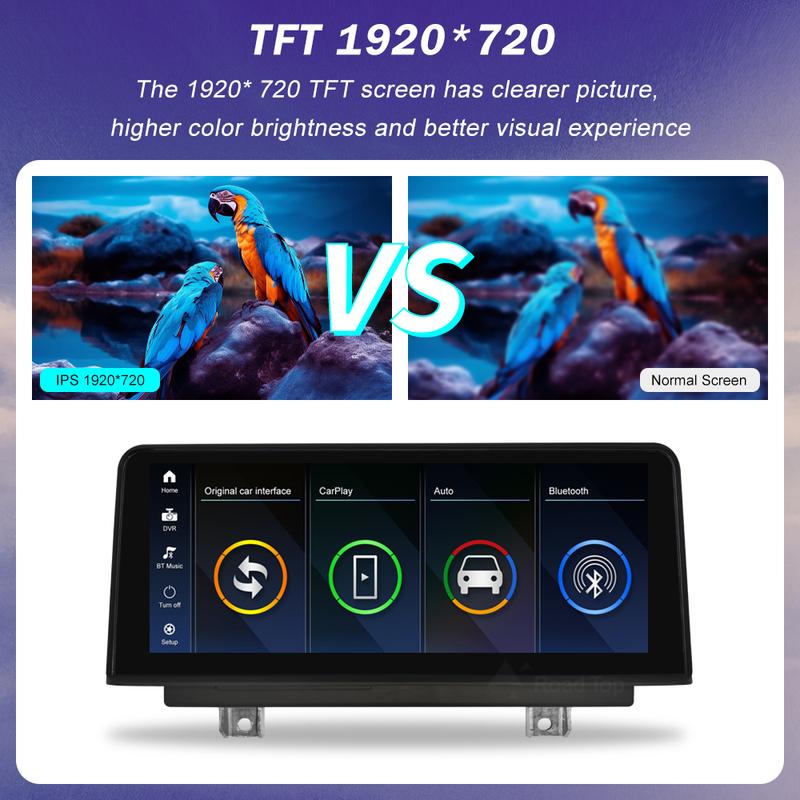 10.25" Wireless CarPlay Android Auto Car Multimedia Touch Screen For BMW 1 Series E81 E82 E87 E88 CCC/CIC System Rear Camera
