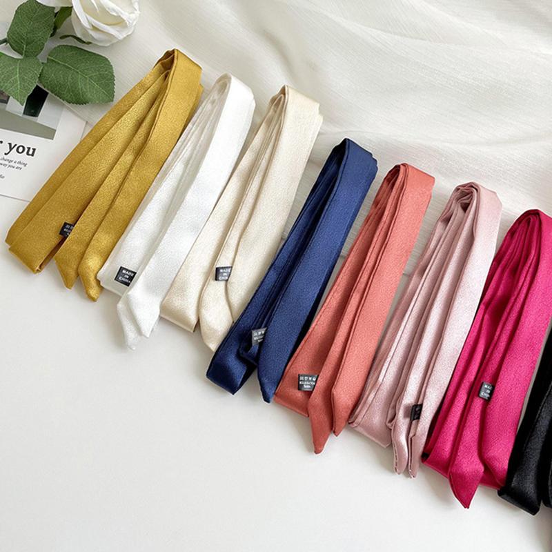 Роскошный Узкий Короткий Женский Шелковый Шарф Повязка для Волос Лента для Волос Шелковая Лента Маленькая Лента для Ручки Сумки Шарфы Косынка Женский Галстук