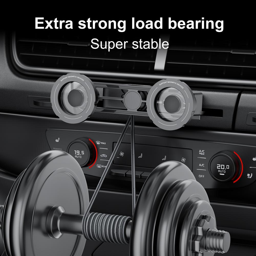 Dual Phone Magnetic Car Mount CD Slot Holder Auto Interior Stand for Apple IPhone Samsung Galaxy GPS Navigation Secure Calling