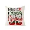 Рождественская наволочка Рождественская подушка Полиэстер Мультяшный принт Праздничный Дом Диван Чехол для подушки