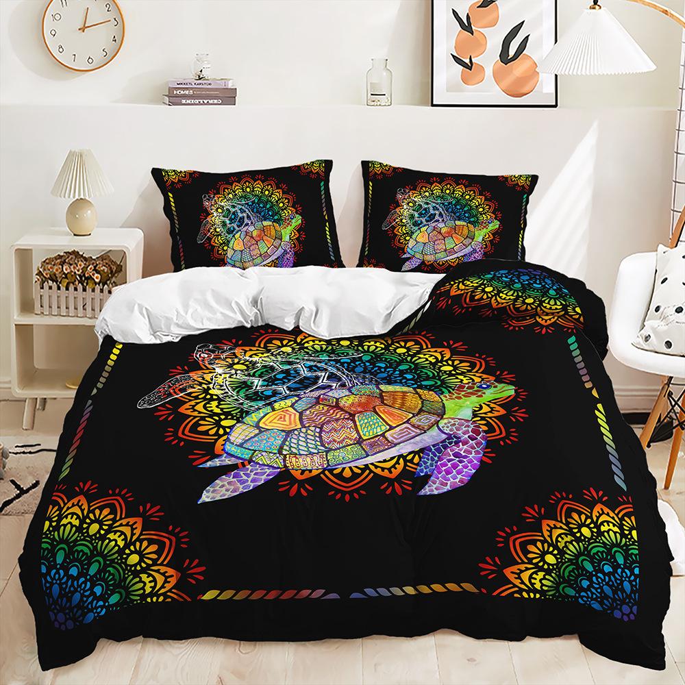 Three-Piece Underwater World Sea Turtle Quilt Cover Digital Printing Kit Two-Piece Set
