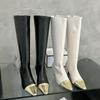 Мода Модные женские сапоги до колена с острым носком, ботильоны на тонком каблуке, черные, белые, разноцветные, гольфы, Botas, эластичные туфли 39