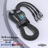 100W 3-in-1 Fast Charging Cable with Transparent Display for Apple, Huawei, Android