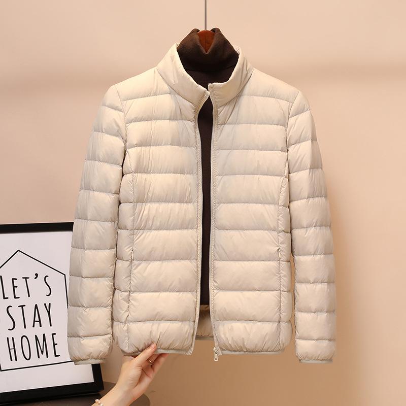 White duck down light down jacket women's winter short thin small fashion large size casual coat tide