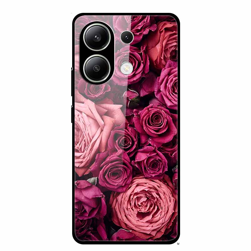 Стеклянный чехол для Xiaomi Redmi Note 13 Чехол Мягкий бампер Закаленное стекло Жесткая задняя крышка Для телефона Redmi Note 13 Pro Чехол Funda Coque