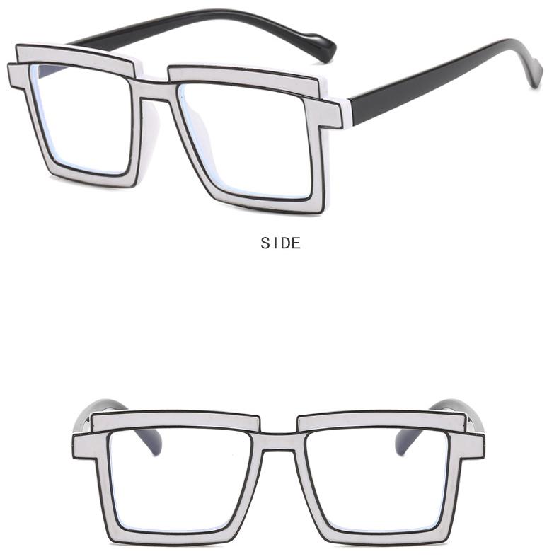 Женские очки Защита от синего света Мода Индивидуальность Ретро Прямоугольные Обычные очки Мода Уличная съемка Студенческие очки для поездок на работу EMA