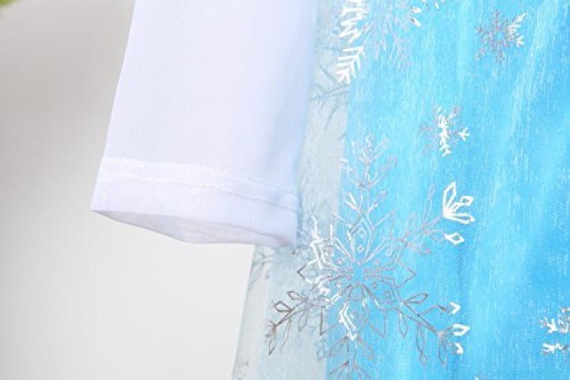 Princess Dress for Kids Cosplay Costume Luxury Set Snow Blue Heart Magic Braided Original 120cm NT302A [CREDIBLE] 6-piece - (Princess Dress, Tiara,