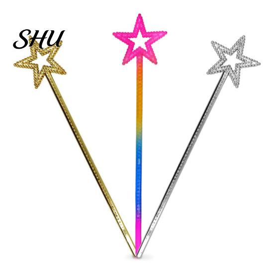 High-quality Fairy Wand 5Pcs Fine Workmanship Star Shape Wands With Sparkling Effect Durable Dress Up Props for Festival Party Decoration Princess