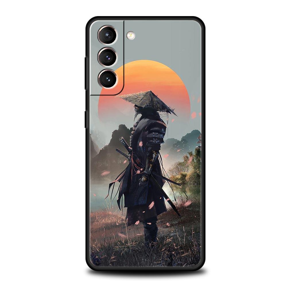 Японский Бусидо Самурай Чехол для Телефона Для Samsung Galaxy S23 S24 Ultra S22 S21 S20 FE 5G S10 S10E S9 S8 Plus 20 Мягкий Чехол-Бампер