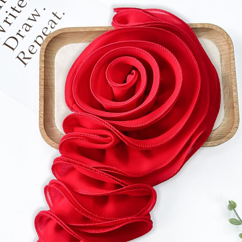 1 шт. аппликация для шитья из полиэстера, сотня сложений кружева, нашивка в виде розы, 3D, большая наклейка на ткань с цветком, ручная работа, 30x16 см