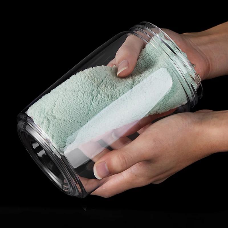 Пластиковые бутылки и банки для хранения пищевых кофейных зерен с крышкой Вакуумный герметичный резервуар с крышкой для выхлопных газов из стеклянной коробки