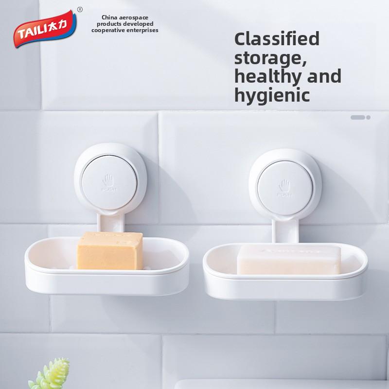 Мыльница на присоске, без перфорации, вакуумная присоска, слив, для ванной, туалета, настенная, присоска, полка, подвесная