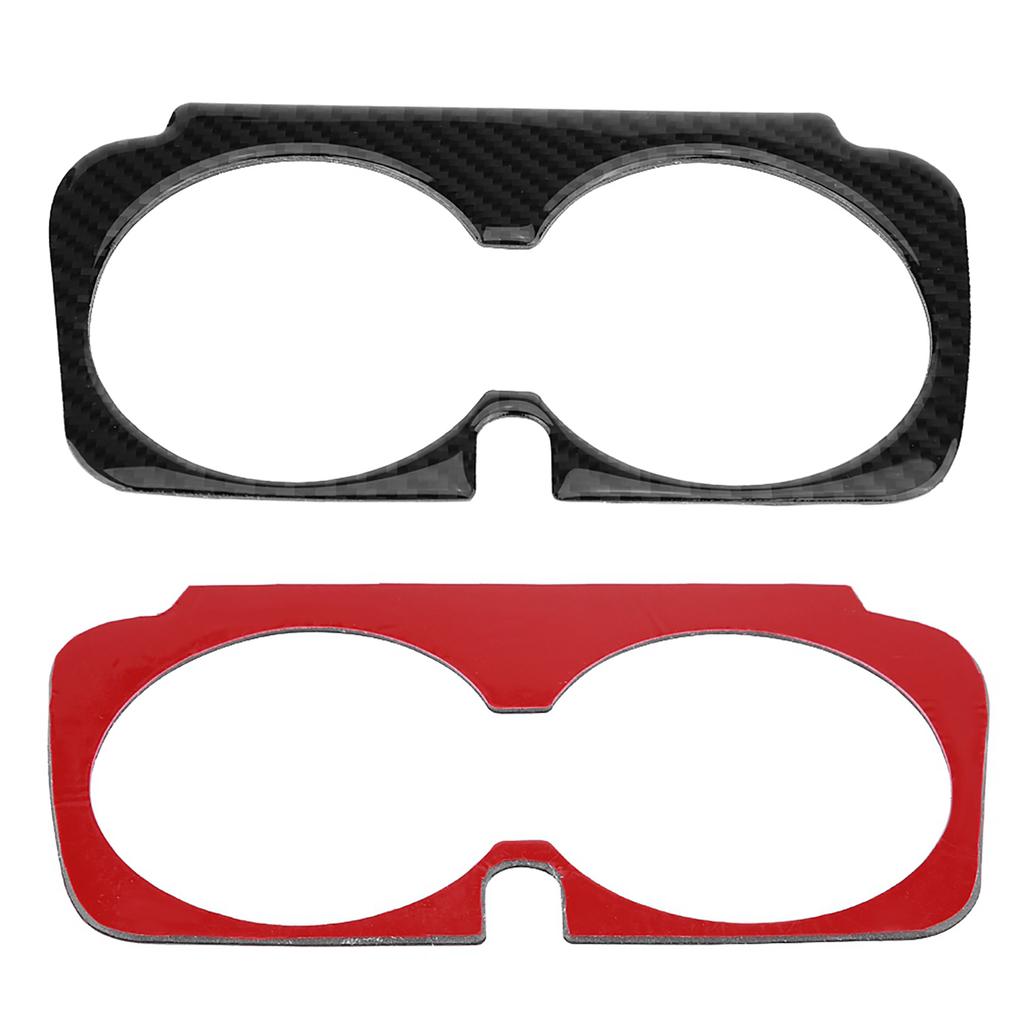 Carbon Fiber Car Cup Holder Trim Sticker for Mercedes Benz C Class W205 C180 GLC Classic Style