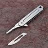 Stainless steel Scalpel Fast Open Medical Folding Mini Knife EDC Outdoor Unpacking Pocket Knife With 10pcs Replaceable Blades