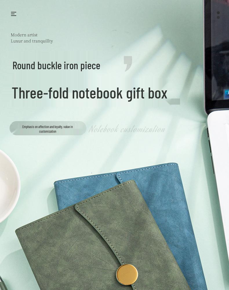 A5 Tri-fold Business Notebook Gift Box Set - Premium Company & School Gift with Logo