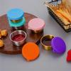 6pcs Multifunctional 304 Stainless Steel Sauce Dish With Silicone Lid, Sealed And Leak-proof Sauce Dish Tool Accessories Preserved Saucer