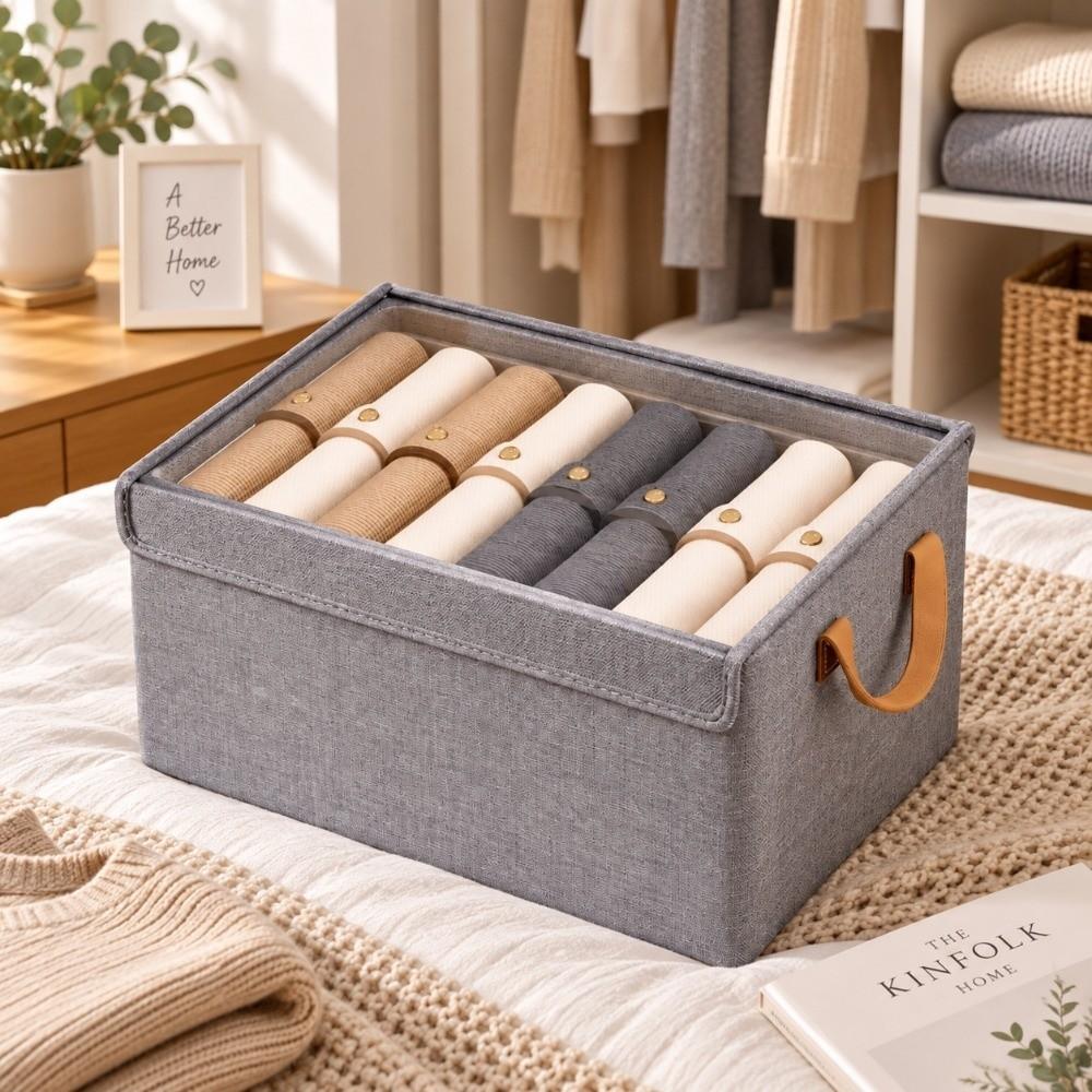 Stackable Clothes Organizer Foldable Closet Organizer Versatile Storage Bin Dormitory