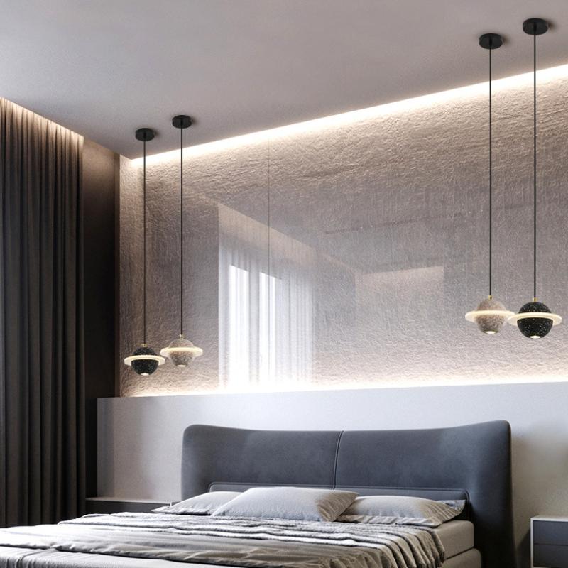 Творческая личность Планета Люстра Простой Ресторан Бар Спальня Прикроватная тумбочка Лестница Окно Цемент Терраццо Подвесной светильник Украсить