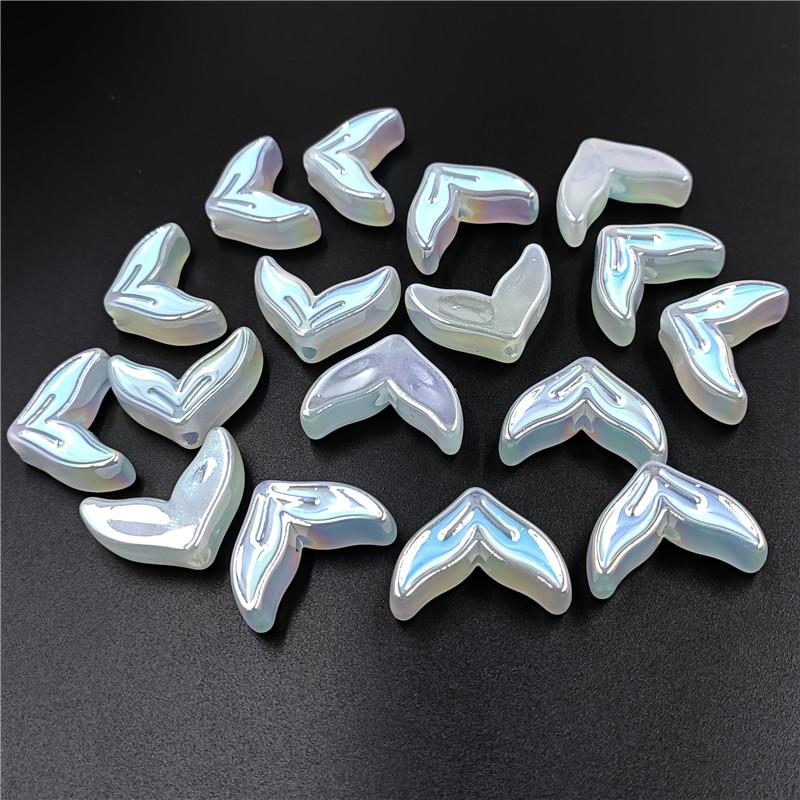 Материал рыбьего хвоста, креативные сверкающие свободные бусины, акрил, 5 шт., аксессуары для самодельных украшений, изготовление односторонних браслетов, капля масла