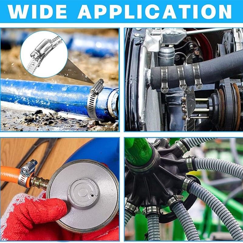 Ширина 12,7 мм, нержавеющая сталь 304, червячный хомут, ремень с крепежом, регулируемый хомут для шланга «сделай сам», зажим для воздуховода