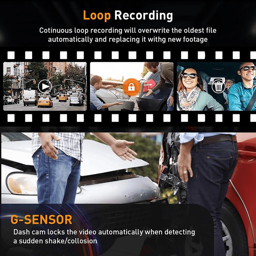 Новые 2/3 камеры 1080P автомобильный регистратор 3-канальный автомобильный видеорегистратор черный ящик видеорегистратор ночного видения скрытый рекордер камера заднего вида