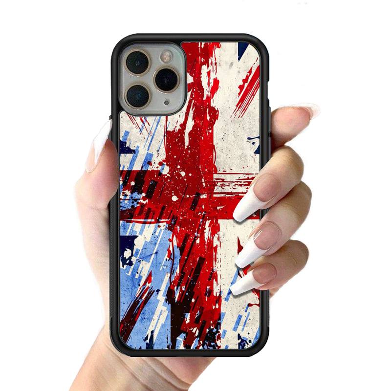 YNDFCNB Чехол для телефона с флагом Англии, Великобритании, силиконовый чехол из ПК+ТПУ для iPhone 11 12 13 Pro Max 8 7 6 Plus X SE XR, жесткие чехлы