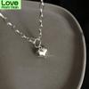 925 Sterling Silver Love Heart Charm Pendant Necklace With Ot Clasp Chain Thai Silver Necklace For Women Jewelry Gifts S -N612