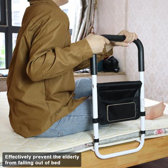 Elderly Adults Bed Rail with Sensor Light Height Adjustable Bed Assist Grab Bar Handle