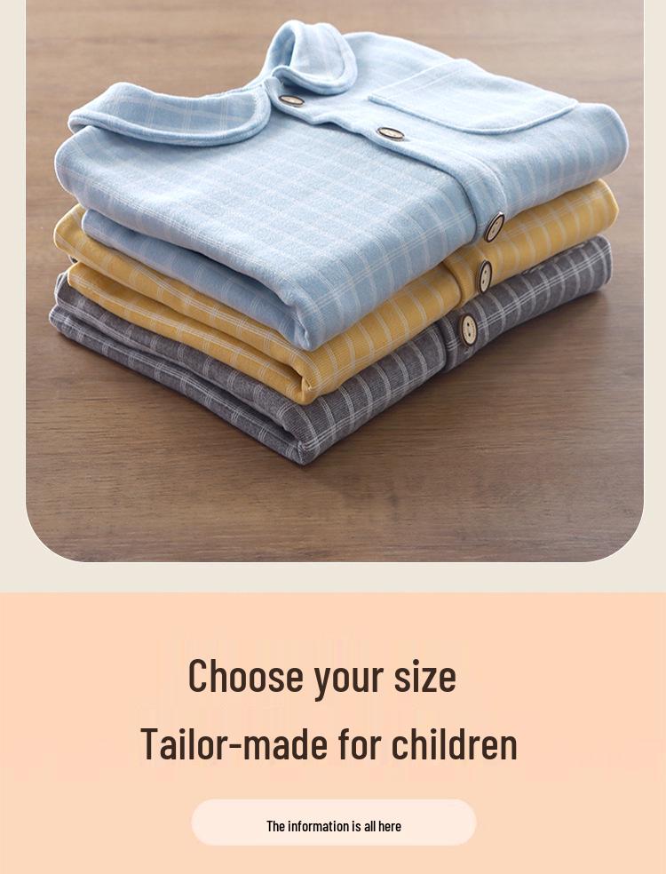 Детский клетчатый флисовый пижамный комплект - Домашняя одежда для мальчиков