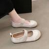 With Skirt Little White Shoes Women's Summer Breathable Velcro Sports Sandals Flat Cloud Puffs Mary Jane Single Shoes