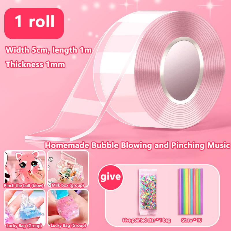 1 набор детских подарков Pet Nano Glue Diy Blow Bubble Nano Glue Двусторонняя лента Sticky Ball Tape Crafts Toys