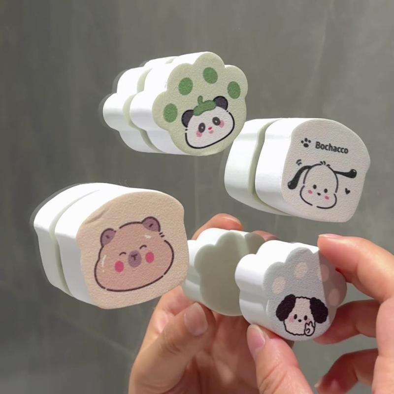 1/5Pcs Cute Cat Claw Glass Cleaning Brush Mirror Glass Wipe Adhesive Removal Magic Sponge Cleaner For Kitchen Bathroom