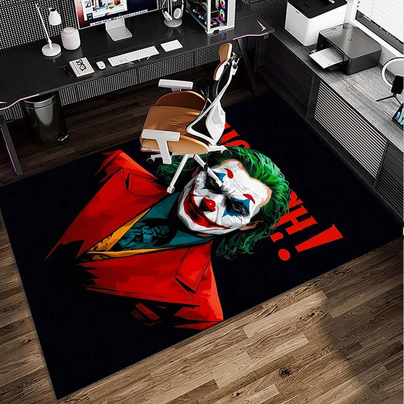 Cool clown Pattern Office Rug Chair Mat, Game Carpet, Suitable for Front Door, Bedroom, Living Room, Desk, Holiday Gift
