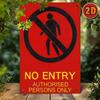 Vintage No Entry Authorized Personnel Only Sign Durable Metal Wall Mount Decorative Plaque for Home Bar Garden Cafe Restaurant