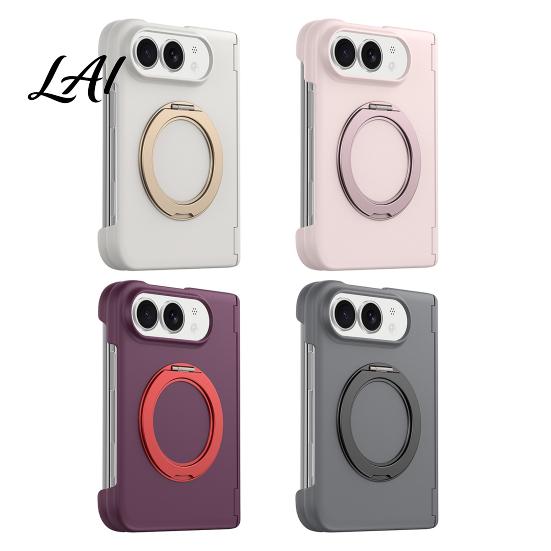 Shockproof Matte Shell with Ring Stand Case for Phone Magnetic Folding IPhoneDuo Hands Free Viewing 360 Degree Full Protection Rotating Stand