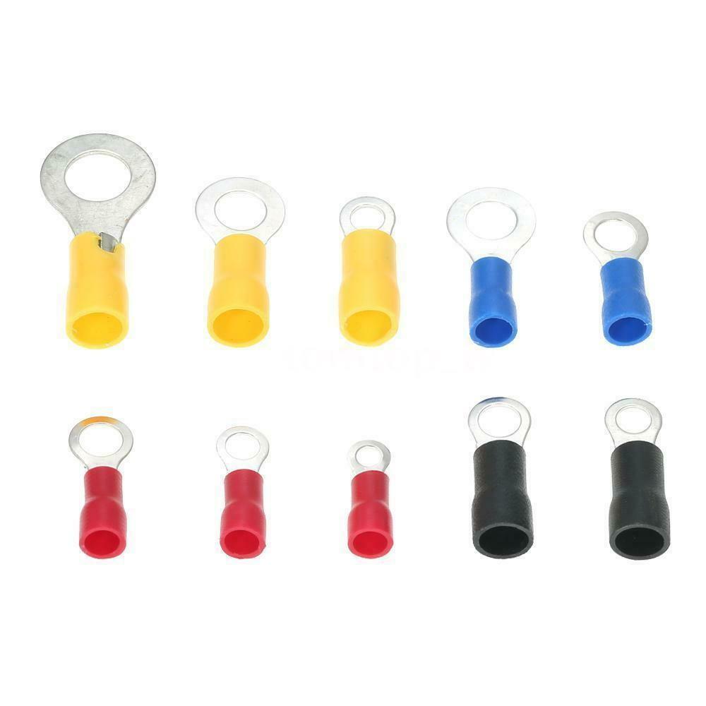 102Pieces of Ring Terminal Insulated Cable Connector Wire Crimping Butt Ring Kit
