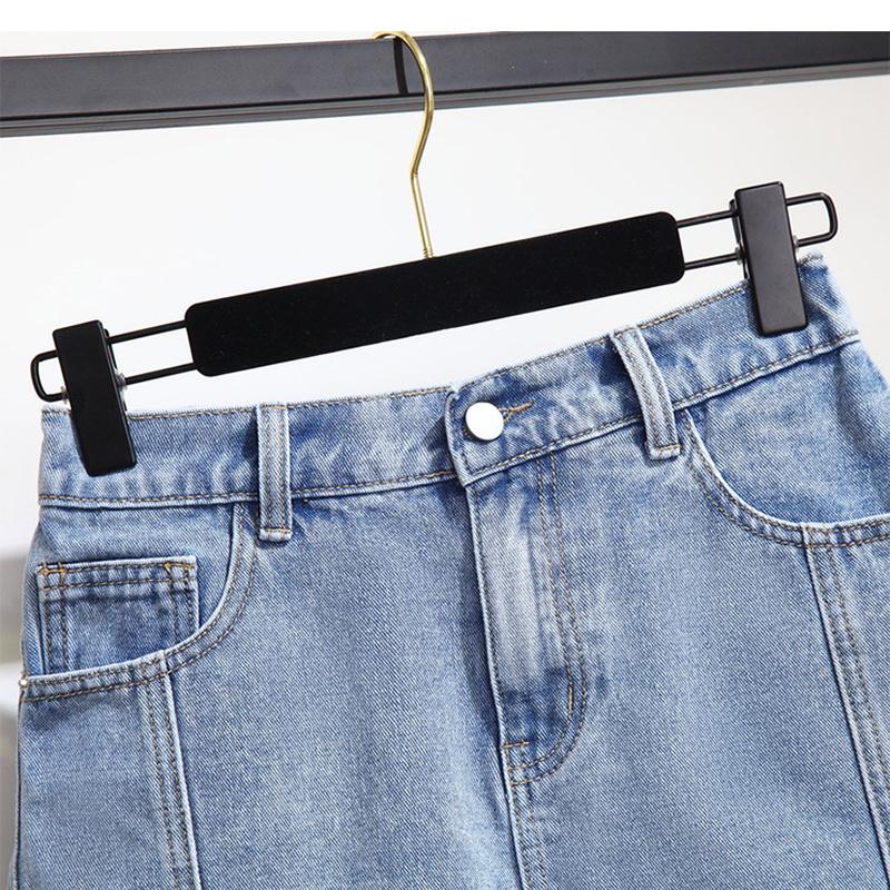 Короткие джинсы больших размеров для женщин, летние повседневные синие свободные женские джинсовые шорты с заусенцами, широкие джинсовые брюки