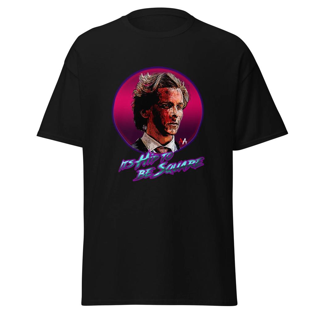 Men's and Women's T-shirts American psycho shirt 90s horror movie shirt Its hip to be square