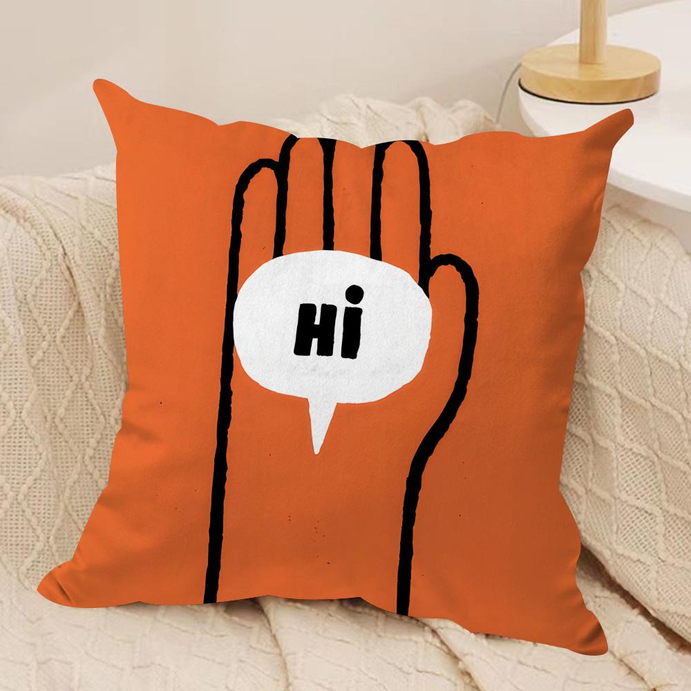 Aesthetic Art JJeanJullien Cushion Cover Silky Short Plush Invisible Zipper Dustproof Sofa Pillow Case For Home Decor
