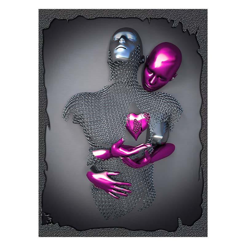 3D визуальные золотые, серебряные настенные художественные картины из металла, современные скандинавские персонализированные холсты, интерьерные картины, принты, домашний декор